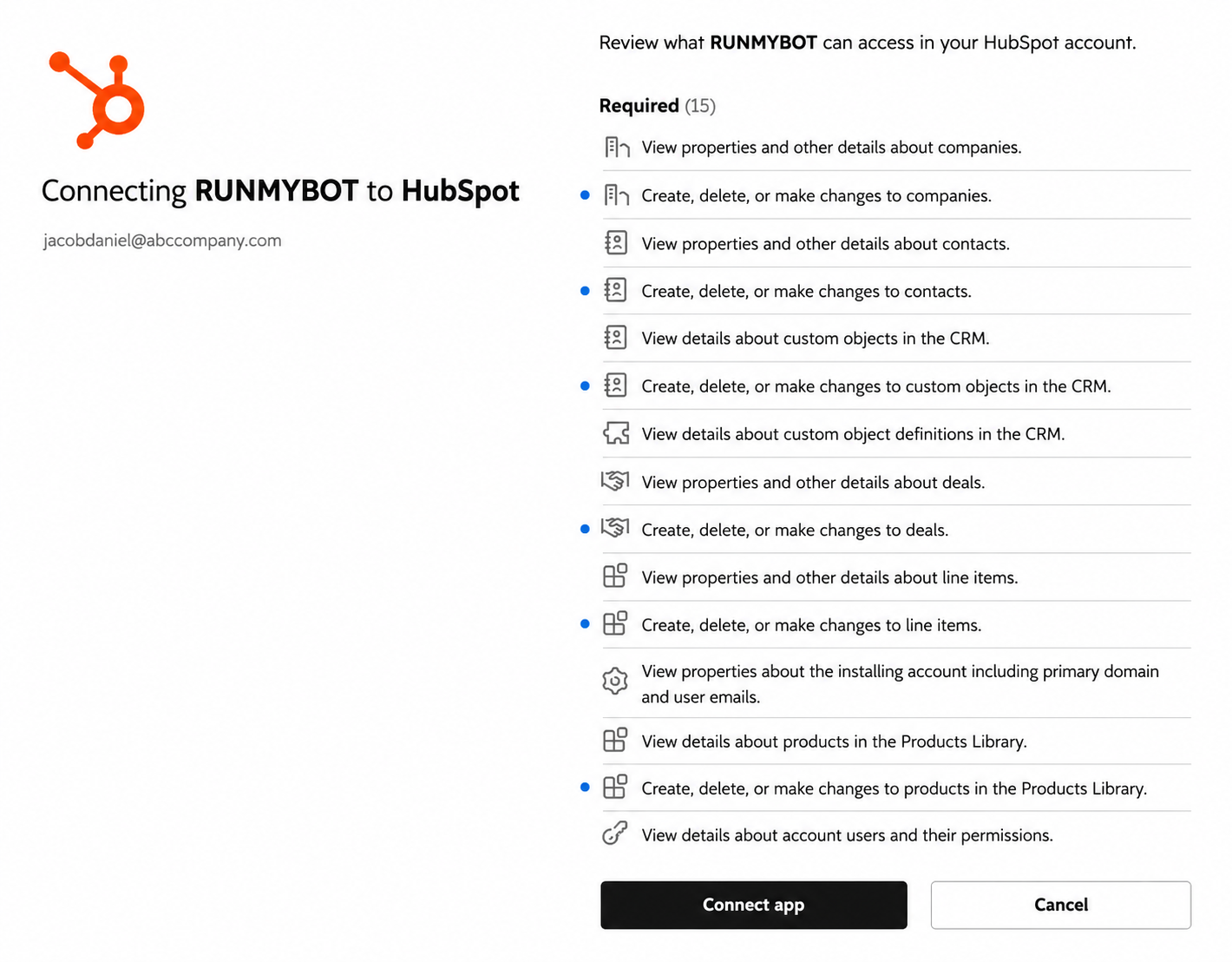 Grant Application Permissions Screenshot