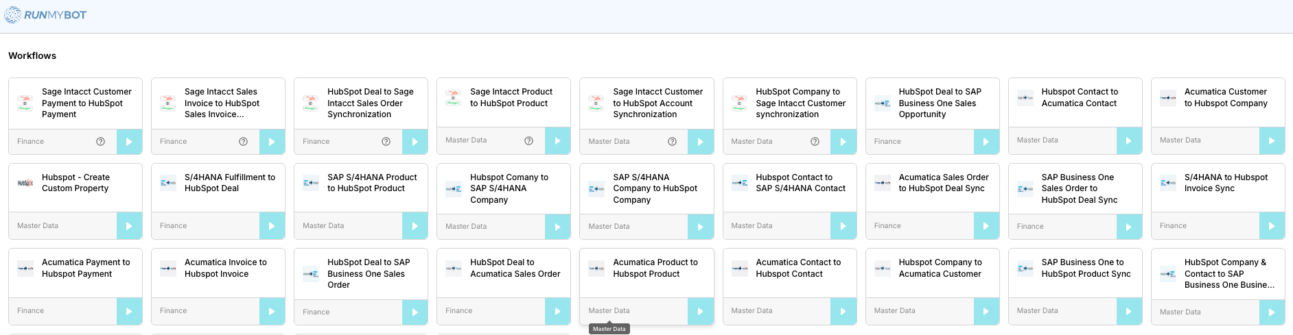 Workflows Dashboard Screenshot